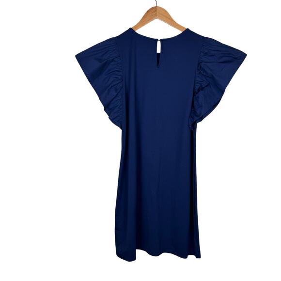 Crown & Ivy NWT Flutter Ruffle Sleeve Knit Mini Summer Shift Dress - Picture 8 of 10